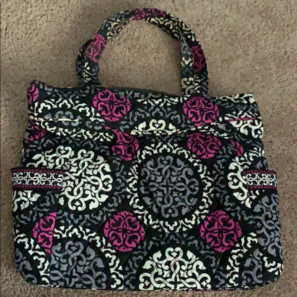 GUC Vera Bradley Pleated Tote Canterberry Magenta